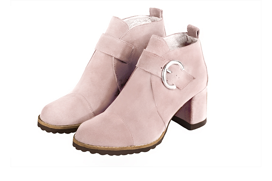 Boots habill es femme rose poudr Boots avec des boucles l